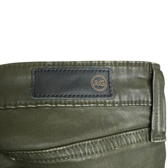 AG Adriano Goldschmied Jeans Womens 27 Green Legging Ankle Faux Leather Pants - Picture 12 of 15